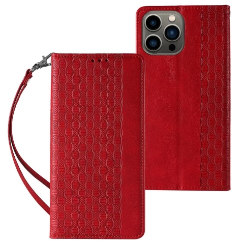 Magnet Strap Case Case pro iPhone 13 Pro Pouch Wallet Mini Lanyard Pendant Red