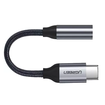 Ugreen sluchátkový adaptér 3,5 mm mini jack na USB typu C 10 cm šedý (30632)