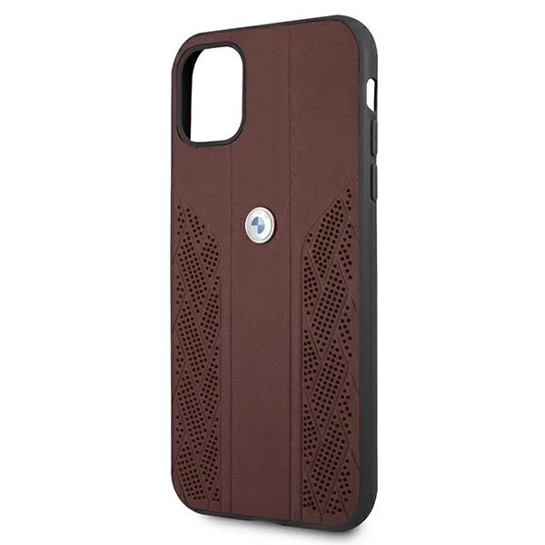 Etui BMW BMHCN61RSPPR do Apple iPhone 11/ Xr pevné puzdro kožené zakrivené perforované