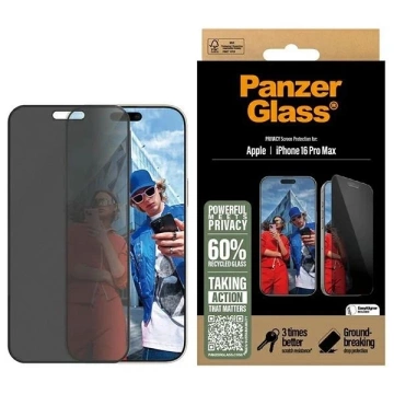 Tvrzené sklo pro iPhone 16 Pro Max PanzerGlass Privacy Screen Protector Ultra-Wide Fit