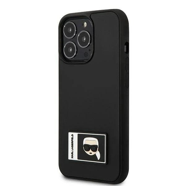 Protective phone case Karl Lagerfeld KLHCP13L3DKPK for Apple iPhone 13 Pro / 13 6.1" black/black hardcase Ikonik Patch