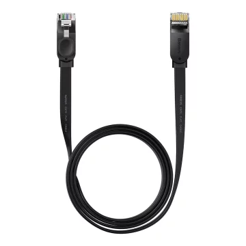 Baseus Speed ​​​​Six plochý síťový kabel RJ45 1000 Mbps 1,5 m černý (WKJS000001)