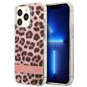 Guess GUHCP13LHSLEOP iPhone 13 Pro / 13 6,1" růžové / růžové pevné pouzdro Leopard