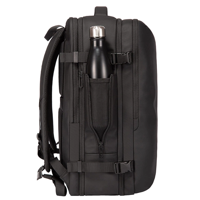 Wasserdichter Rucksack von Bange für 17-Zoll-Laptops, ideal für Stadtreisen, 47,5 x 31 x 26 cm, erweiterbar für Arbeit und Flugreisen, für Damen und Herren, schwarz