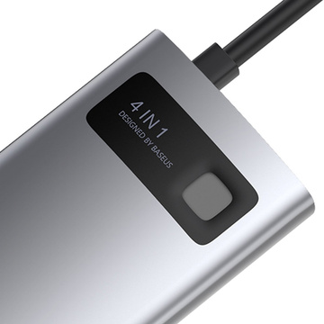Hub 4w1 Baseus Metal Gleam Series, USB-C až USB 3.0 USB 2.0 HDMI USB-C PD