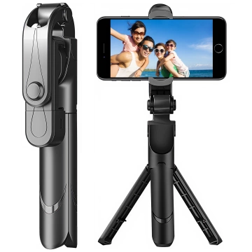Selfie stick statív Držiak telefónu na statív Alogy Tripod selfie stick Bluetooth 360 diaľkové ovládanie Black
