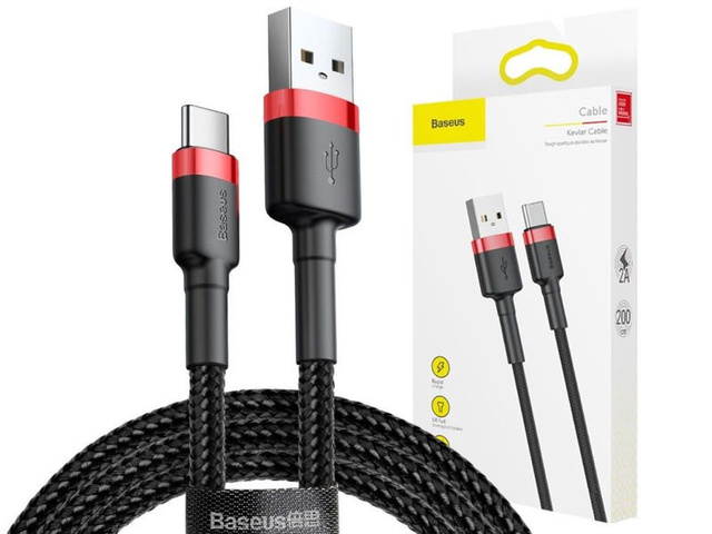 Baseus Kabel USB-C 2A 2M rot schwarz