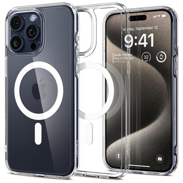 Case for iPhone 15 Pro Max Spigen Ultra Hybrid MagFit for MagSafe Protective Phone Case White