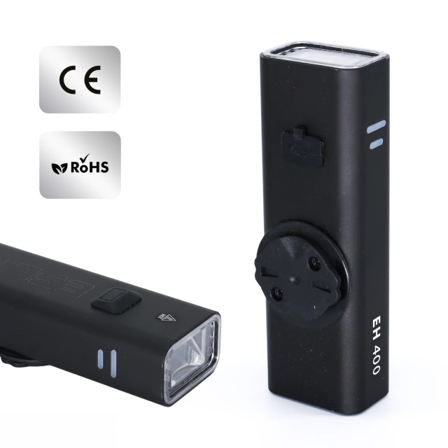 EH 400 LED-Fahrradfrontlicht, einstellbare 400 Lumen, 2000 mAh, wasserdicht, schwarz