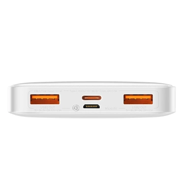 Powerbank mit Schnellladung Baseus Bipow 10000mAh 20W weiß (Overseas Edition) USB-A - Micro USB Kabel 0,25m weiß (PPBD050502)