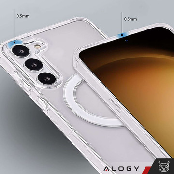 MagSafe Alogy Ring Mag Clear Case for Samsung Galaxy S23 Qi Chargers Clear