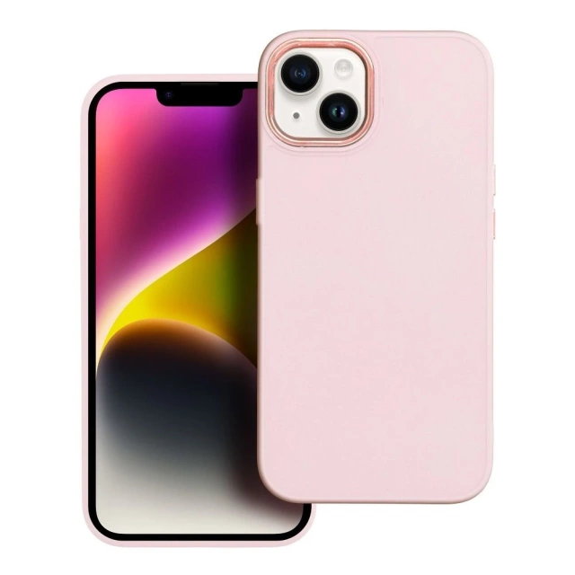 Pouzdro FRAME pro Apple iPhone 15, pudrově růžové
