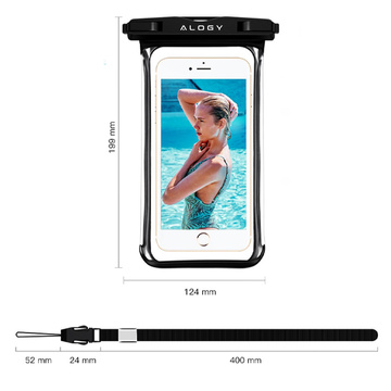 Alogy x2 waterproof case waterproof universal IPX8 to 6.5 Black