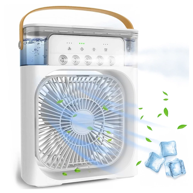 Alogy DeskBreeze™ stolová klimatizácia 3 v 1, malý podlahový obehový ventilátor so zvlhčovačom, časovačom a LED podsvietením, USB-C