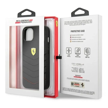 Puzdro na telefón Ferrari iPhone 13 mini 5,4" čierne/čierne pevné puzdro Off Track Quilted