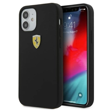 Чохол Ferrari iPhone 12 mini 5.4" чорний/чорний жорсткий чохол On Track Silicone