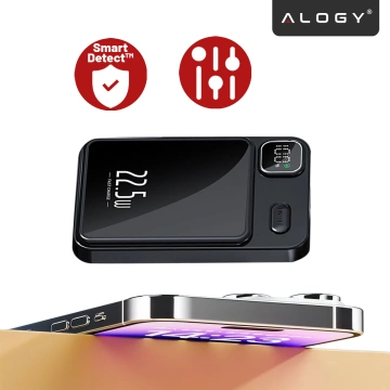 PowerBank Alogy MagCharge 22,5 W PD20W PowerDelivery Schnellladung 10000 mAh kabellos für MagSafe Black