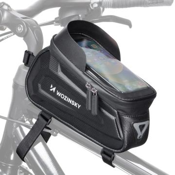 Wozinsky bicycle frame bag with phone case 1.7 l black (WBB28BK)