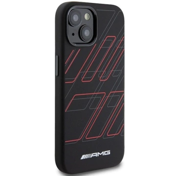 Etui do iPhone 15 AMG Silicone Rhombuses MagSafe czarne