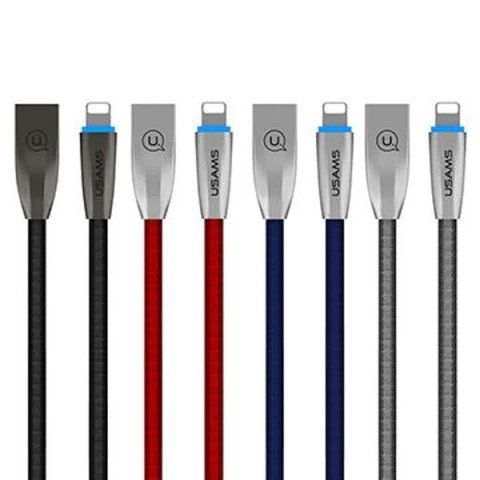 USAMS Kabel pleciony U-Light Lightning 1.2m szary