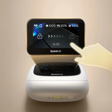 Słuchawki Baseus Bowie M2s Ultra TWS z ekranem LCD – białe