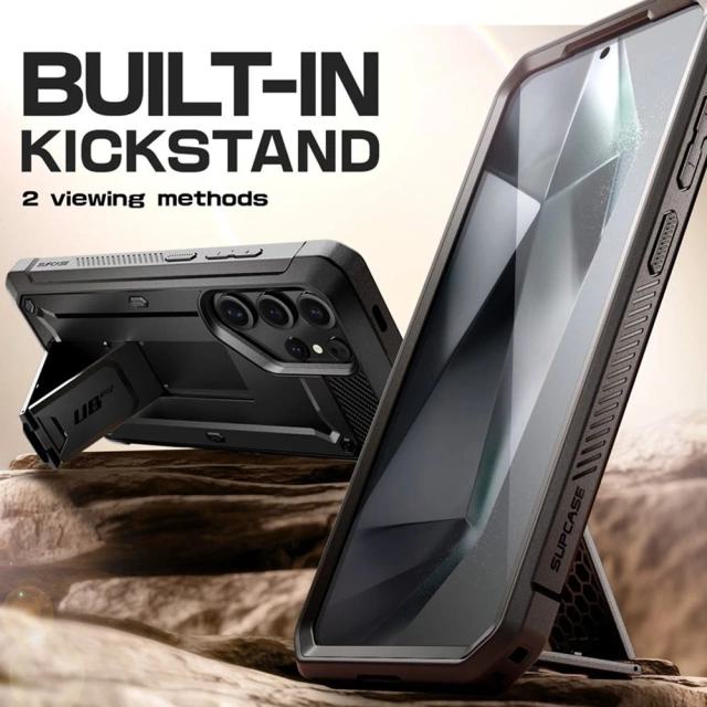 Etui für Samsung Galaxy S25 Ultra Supcase Unicorn Beetle Pro 2er-Set Schwarz