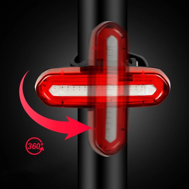 Silná zadní LED svítilna na kolo USB Alogy light voděodolné osvětlení na kolo Red