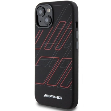 Etui do iPhone 15 AMG Silicone Rhombuses MagSafe czarne
