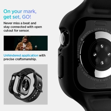 Etui z paskiem Spigen Vault Pro Apple Watch 10 42 mm Czarne