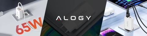 Alogy GaNCarge Kompaktná nástenná nabíjačka 3v1 rýchle nabíjanie GaN3 65W USB-A 30W 2x USB-C 65W biela