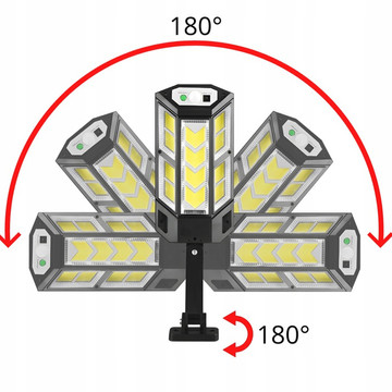 Lampa solarna LED 249 COB słoneczna Alogy Solar Lamp zewnętrzna z czujnikiem ruchu zmierzchniu + pilot