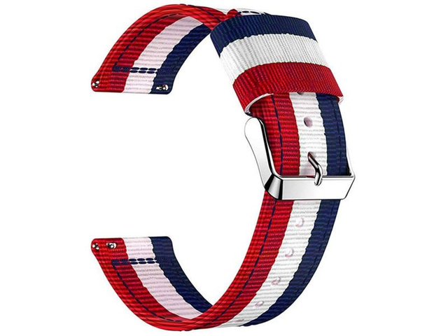 Welling nylon strap for Samsung Gear S3 /watch 46mm red white navy blue (22mm)