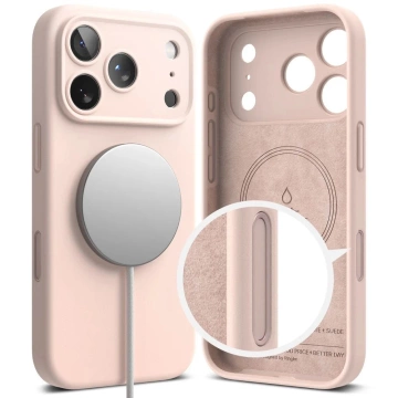 Etui do iPhone 17 Pro Max Ringke Silicone Magnetic MagSafe Różowe