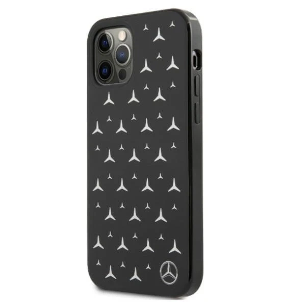 Etui Mercedes MEHCP12LESPBK do iPhone 12 Pro Max 6,7" hardcase Silver Stars Pattern czarny/black