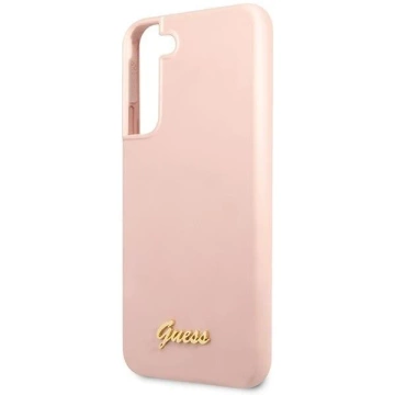 Guess GUHCS23SLSLMGPP case for Samsung Galaxy S23 S911 pink/pink hardcase Silicone Script Metal Logo