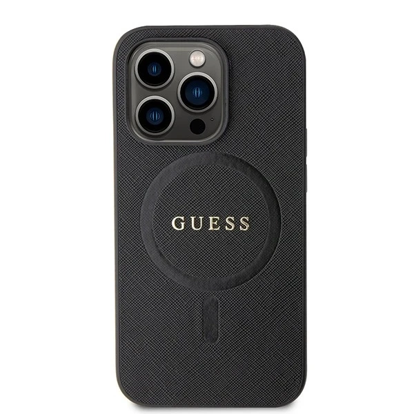 Etui Guess GUHMP15LPSAHMCK для iPhone 15 Pro 6.1" чорний/чорний жорсткий чохол Saffiano MagSafe