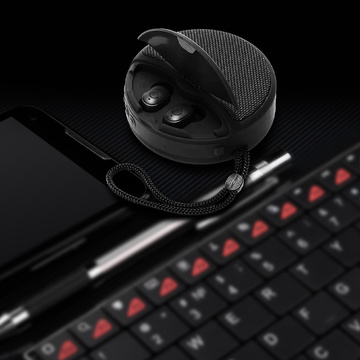 Alogy 2in1 TWS Music Set Portable Wireless Speaker Bluetooth BT Headphones Waterproof Black