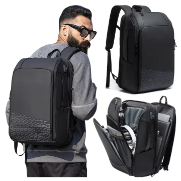 Bange Waterproof Backpack for Laptop 15.6" City Travel 45x30x16 cm for Work Airplane Men's Women's with USB Port Black