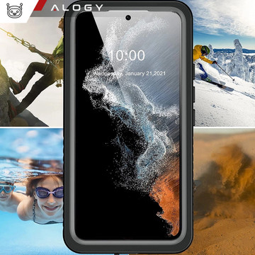 Waterproof case for Samsung Galaxy A54 5G 360 Alogy Armored Armor IP68 with lanyard Black