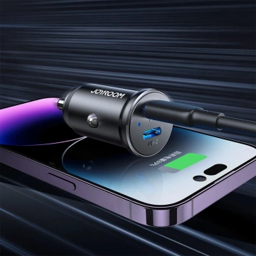 Joyroom JR-CCN06 30W Metal Car Charger, 2x USB-C – Black