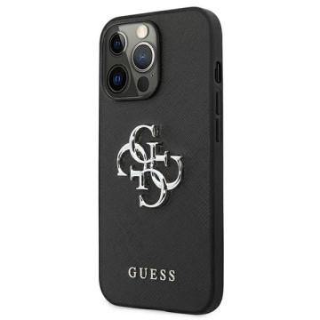 Etui Guess GUHCP13LSA4GSBK na iPhone 13 Pro/13 6,1" pevný obal Saffiano 4G Metal Logo