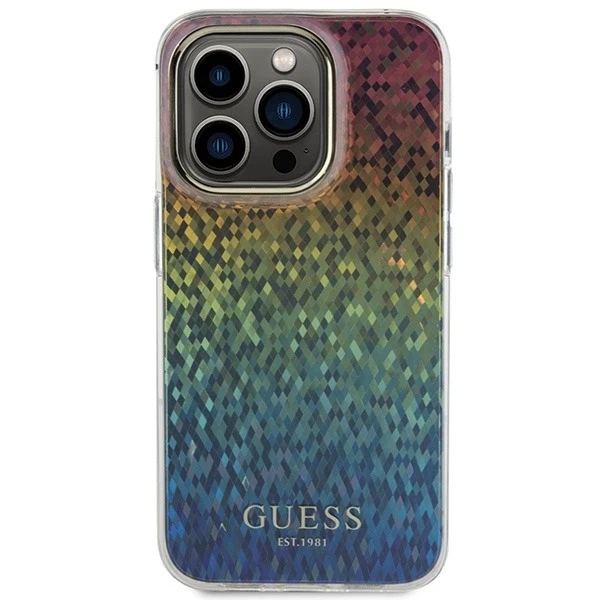 Etui Guess GUHCP15LHDECMI na iPhone 15 Pro 6,1" wielokolorowy pevné puzdro IML Faceted Mirror Disco Iridescent