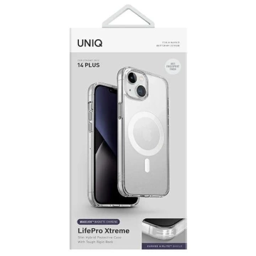 UNIQ LifePro Xtreme pouzdro pro iPhone 14 Plus 6,7" Magclick Charging transparentní/mrazuvzdorné