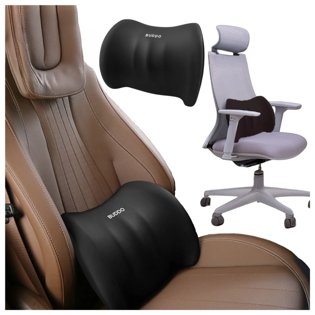 Polštář do auta Alogy Bederní opěrka Paměťová pěna černá