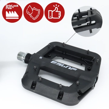 Platform bicycle pedals for road and mountain bikes, MTB platform, 3 bearings, black, set [2 pcs.] Black