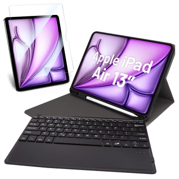 Ochranné puzdro na klávesnicu Alogy Keyboard case s priestorom pre stylus bezdrôtová klávesnica pre Apple iPad Air 13" čierne sklo