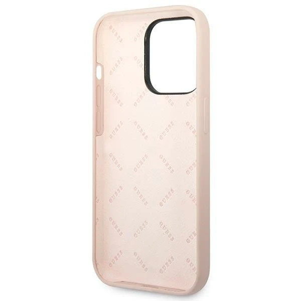 Guess GUHCP14LSLTGP case for Apple iPhone 14 Pro 6.1" pink/pink hardcase Silicone Triangle
