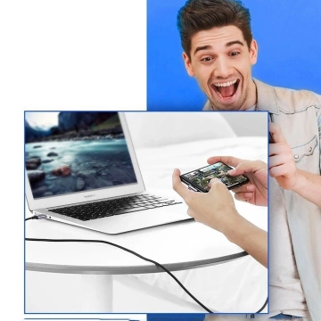Kabel USB-A – USB-C 3A 3m Ugreen US284 70255 Kątowy Szary