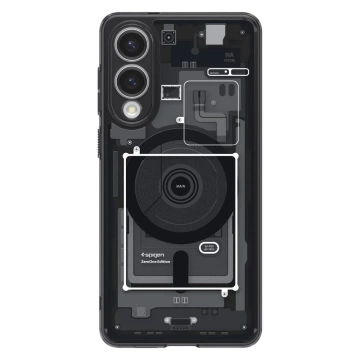 Pouzdro Spigen Ultra Hybrid Mag s MagSafe pro Samsung Galaxy S25 Edge s potiskem - černé