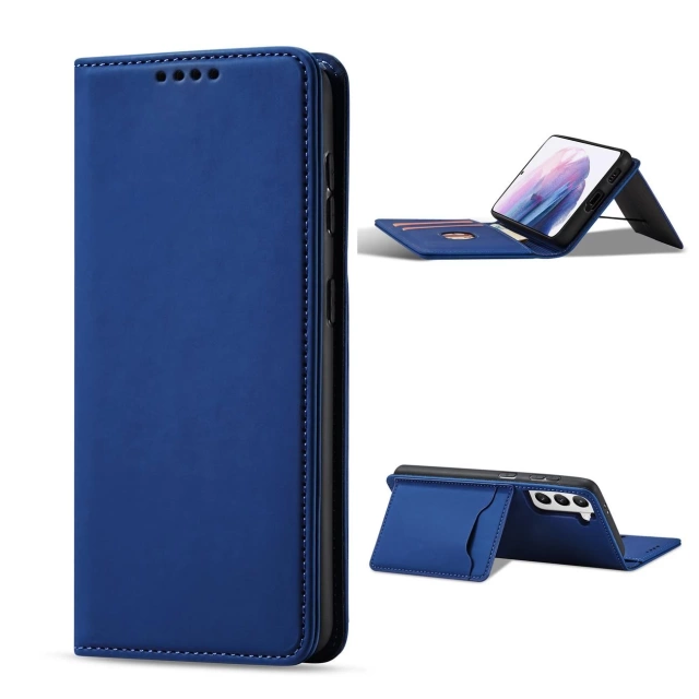 Magnetkartenhülle für Samsung Galaxy S22 (S22 Plus) Tasche Kartenetui Kartenhalter Blau
